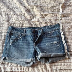American Eagle Outfitters Blue Ripped Jean Shorts